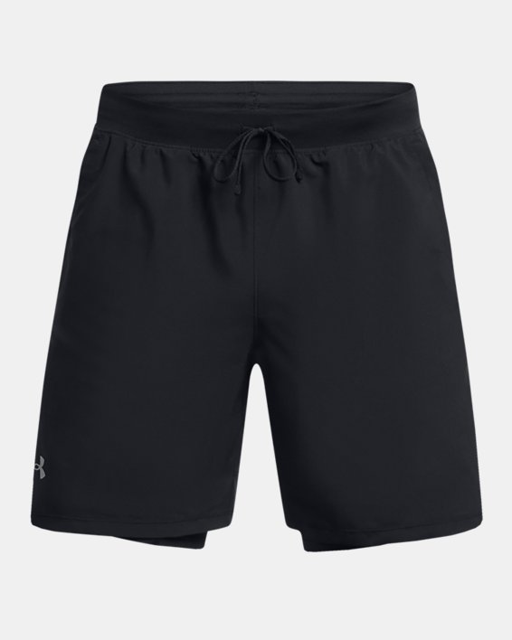 Men's UA Launch 2-in-1 7" Shorts in Black image number 4